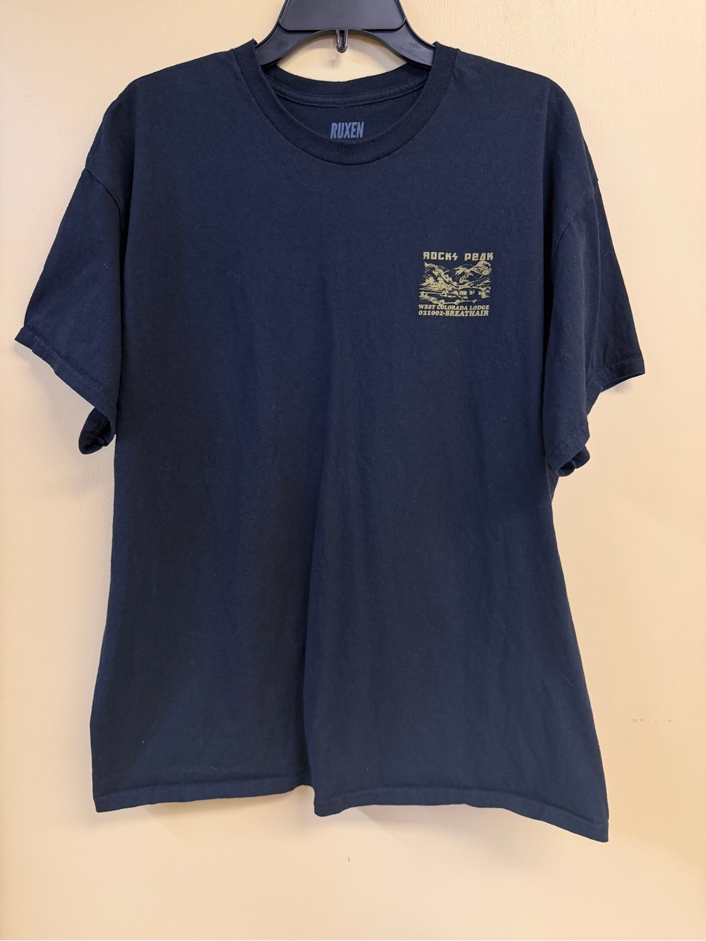 Ruxen Rocky Peak Graphic Tee XL Black Mountain Camping Shirt